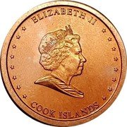 Cook Islands Cent Elizabeth II 4th portrait 2010 KM# 756 ELIZABETH II COOK ISLANDS coin obverse Cook Islands Cent Elizabeth II 4th portrait 2010 KM# 756 ELIZABETH II COOK ISLANDS coin obverse