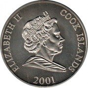 Cook Islands Dollar Winter Olympics 2001 KM# 1114 ELIZABETH II COOK ISLANDS 2001 coin obverse Cook Islands Dollar Winter Olympics 2001 KM# 1114 ELIZABETH II COOK ISLANDS 2001 coin obverse