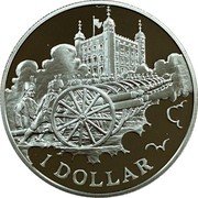 Cook Islands Dollar 50th Anniversary of Coronation. Gun Salutes 2003 Proof KM# 1143 1 DOLLAR coin reverse Cook Islands Dollar 50th Anniversary of Coronation. Gun Salutes 2003 Proof KM# 1143 1 DOLLAR coin reverse