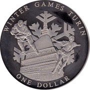 Cook Islands Dollar Winter Games Turin (Winter Games Turin 2005 KM# 1173 WINTER GAMES TURIN ONE DOLLAR coin reverse Cook Islands Dollar Winter Games Turin (Winter Games Turin 2005 KM# 1173 WINTER GAMES TURIN ONE DOLLAR coin reverse