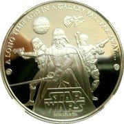 Cook Islands Dollar Star Wars 30th Anniversary 2005 Proof KM# 1133 A LONG TIME AGO IN A GALAXY FAR FAR AWAY STAR WARS ©2005 LFL & TM. coin reverse Cook Islands Dollar Star Wars 30th Anniversary 2005 Proof KM# 1133 A LONG TIME AGO IN A GALAXY FAR FAR AWAY STAR WARS ©2005 LFL & TM. coin reverse
