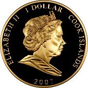 Cook Islands Dollar Diamond Wedding. Queen Elizabeth II in red and Prince Philip in suit 2007 Proof KM# 1445 ELIZABETH II 1 DOLLAR COOK ISLANDS 2007 coin obverse Cook Islands Dollar Diamond Wedding. Queen Elizabeth II in red and Prince Philip in suit 2007 Proof KM# 1445 ELIZABETH II 1 DOLLAR COOK ISLANDS 2007 coin obverse