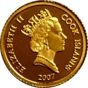 Cook Islands Dollar 20th Anniversary of the Gold Eagle Coinage 2007 Proof KM# 1521 ELIZABETH II COOK ISLANDS RDM 2007 coin obverse Cook Islands Dollar 20th Anniversary of the Gold Eagle Coinage 2007 Proof KM# 1521 ELIZABETH II COOK ISLANDS RDM 2007 coin obverse