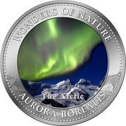 Cook Islands Dollar Elizabeth II Aurora Borealis 2009 KM# 1482 WONDERS OF NATURE THE ARCTIC AURORA BOREALIS coin reverse Cook Islands Dollar Elizabeth II Aurora Borealis 2009 KM# 1482 WONDERS OF NATURE THE ARCTIC AURORA BOREALIS coin reverse
