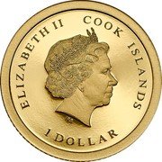 Cook Islands Dollar 70 Years of Peace in Europe 2015 Proof KM# 1686 ELIZABETH II COOK ISLANDS IRB 1 DOLLAR coin obverse Cook Islands Dollar 70 Years of Peace in Europe 2015 Proof KM# 1686 ELIZABETH II COOK ISLANDS IRB 1 DOLLAR coin obverse