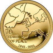 Cook Islands Dollar 70 Years of Peace in Europe 2015 Proof KM# 1686 70 YEARS OF PEACE 1945 - 2015 coin reverse Cook Islands Dollar 70 Years of Peace in Europe 2015 Proof KM# 1686 70 YEARS OF PEACE 1945 - 2015 coin reverse