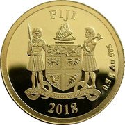 Fiji 1 Dollar (50th Anniversary of Manned Spaceflight) FIJI 2018 0.5 G AU 585 coin obverse Fiji 1 Dollar (50th Anniversary of Manned Spaceflight) FIJI 2018 0.5 G AU 585 coin obverse