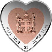 Fiji 1 Dollar Celebrating Love. Deers 2020 FIJI 2020 $1 AG 999 21.4G REREVAKA NA KALOU KA DOKA NA TUI coin obverse Fiji 1 Dollar Celebrating Love. Deers 2020 FIJI 2020 $1 AG 999 21.4G REREVAKA NA KALOU KA DOKA NA TUI coin obverse