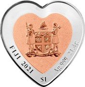 Fiji 1 Dollar (Celebrating Love. Eagle) FIJI 2021 $1 AG 999 21.4G coin obverse Fiji 1 Dollar (Celebrating Love. Eagle) FIJI 2021 $1 AG 999 21.4G coin obverse