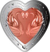Fiji 1 Dollar Celebrating Love. Swan Heart 2019 LOVE IS... coin reverse Fiji 1 Dollar Celebrating Love. Swan Heart 2019 LOVE IS... coin reverse