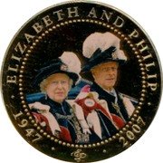 Cook Islands 1 Dollar (Diamond Wedding Anniversary) ELIZABETH AND PHILIP 1947 2007 E&P coin reverse Cook Islands 1 Dollar (Diamond Wedding Anniversary) ELIZABETH AND PHILIP 1947 2007 E&P coin reverse