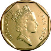 Fiji 1 Dollar Saqamoli 2010  KM# 123 ELIZABETH II FIJI 2010 coin obverse Fiji 1 Dollar Saqamoli 2010  KM# 123 ELIZABETH II FIJI 2010 coin obverse