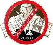 Fiji 1 Dollar (Say No to Cyberbullying) SAY NO TO CYBERBULLYING AG 999 8G coin reverse