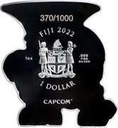 Fiji 1 Dollar Streetfighter. Guile 2022  Proof KM# 1062 370/1000 FIJI 2022 1OZ .999 FINE SILVER 1 DOLLAR CAPCOM coin obverse Fiji 1 Dollar Streetfighter. Guile 2022  Proof KM# 1062 370/1000 FIJI 2022 1OZ .999 FINE SILVER 1 DOLLAR CAPCOM coin obverse
