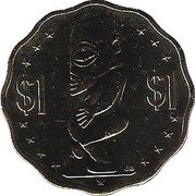 Cook Islands 1 Dollar (Tangaroa. Magnetic) $1 $1 JB coin reverse