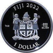 Fiji 1 Dollar (The Blue Marble. Domed) FIJI 2022 REREVAKA NA KALOU KA DOKA NA TUI 1 OZ .999 FINE SILVER 1 DOLLAR coin obverse Fiji 1 Dollar (The Blue Marble. Domed) FIJI 2022 REREVAKA NA KALOU KA DOKA NA TUI 1 OZ .999 FINE SILVER 1 DOLLAR coin obverse