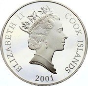 Cook Islands 10 Dollars XXVIII Summer Olympic Games 2004 Athens Disk throw 2001 Proof KM# 473 ELIZABETH 11 COOK ISLANDS 2001 coin obverse Cook Islands 10 Dollars XXVIII Summer Olympic Games 2004 Athens Disk throw 2001 Proof KM# 473 ELIZABETH 11 COOK ISLANDS 2001 coin obverse