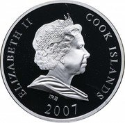Cook Islands 10 Dollars Elizabeth II Ancient City of Petra 2007 Proof KM# 592 ELIZABETH II COOK ISLANDS IRB 2007 coin obverse Cook Islands 10 Dollars Elizabeth II Ancient City of Petra 2007 Proof KM# 592 ELIZABETH II COOK ISLANDS IRB 2007 coin obverse
