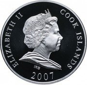 Cook Islands 10 Dollars Elizabeth II Great Wall 2007 Proof KM# 589 ELIZABETH II COOK ISLANDS IRB 2007 coin obverse Cook Islands 10 Dollars Elizabeth II Great Wall 2007 Proof KM# 589 ELIZABETH II COOK ISLANDS IRB 2007 coin obverse