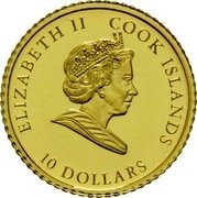 Cook Islands 10 Dollars Queen Elizabeth II 2007 Proof KM# 1192 ELIZABETH II COOK ISLANDS 10 DOLLARS coin obverse Cook Islands 10 Dollars Queen Elizabeth II 2007 Proof KM# 1192 ELIZABETH II COOK ISLANDS 10 DOLLARS coin obverse