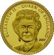 Cook Islands 10 Dollars Queen Elizabeth II 2007 Proof KM# 1192 ELIZABETH II QUEEN OF ENGLAND 2007 coin reverse Cook Islands 10 Dollars Queen Elizabeth II 2007 Proof KM# 1192 ELIZABETH II QUEEN OF ENGLAND 2007 coin reverse