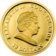 Cook Islands 10 Dollars Polar Bear 2008 Proof KM# 1206 ELIZABETH II COOK ISLANDS 10 DOLLARS coin obverse Cook Islands 10 Dollars Polar Bear 2008 Proof KM# 1206 ELIZABETH II COOK ISLANDS 10 DOLLARS coin obverse