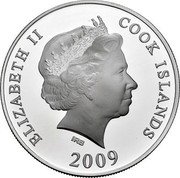 Cook Islands 10 Dollars 2010 FIFA World Cup South Africa 2009 Proof KM# 1491 ELIZABETH II COOK ISLANDS IRB 2009 coin obverse