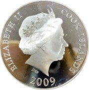 Cook Islands 10 Dollars Olympic Games. Sailing 2009 Proof KM# 1516 ELIZABETH II COOK ISLANDS IRB 2009 coin obverse