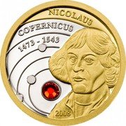 Cook Islands 10 Dollars Polish mathematician Nicolaus Copernicus 2009 Proof KM# 703 NICOLAUS COPERNICUS 1473 - 1543 2008 coin reverse Cook Islands 10 Dollars Polish mathematician Nicolaus Copernicus 2009 Proof KM# 703 NICOLAUS COPERNICUS 1473 - 1543 2008 coin reverse