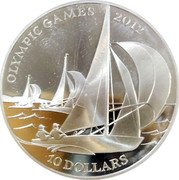 Cook Islands 10 Dollars Olympic Games. Sailing 2009 Proof KM# 1516 OLYMPIC GAMES 2012 10 DOLLARS coin reverse