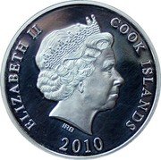 Cook Islands 10 Dollars Liechtenstein. Vaduz Castle 2010 KM# 1550 ELIZABETH II COOK ISLANDS 2010 IRB coin obverse