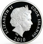 Cook Islands 10 Dollars Wartburg 2010 KM# 1545 ELIZABETH II COOK ISLANDS IRB 2010 coin obverse