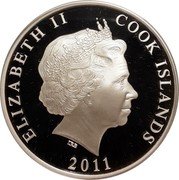 Cook Islands 10 Dollars 60th Anniversary of the Accession of Queen Elizabeth II 2011 Proof KM# 1583 ELIZABETH II COOK ISLANDS IRB 2011 coin obverse Cook Islands 10 Dollars 60th Anniversary of the Accession of Queen Elizabeth II 2011 Proof KM# 1583 ELIZABETH II COOK ISLANDS IRB 2011 coin obverse