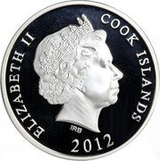 Cook Islands 10 Dollars Mythology of the Maori 2012 Proof KM# 1590 ELIZABETH II COOK ISLANDS IRB 2012 coin obverse Cook Islands 10 Dollars Mythology of the Maori 2012 Proof KM# 1590 ELIZABETH II COOK ISLANDS IRB 2012 coin obverse