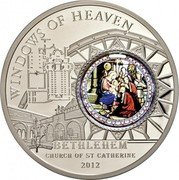Cook Islands 10 Dollars Church of St. Catherine 2012 Prooflike KM# 1647 WINDOWS OF HEAVEN BETHLEHEM CHURCH OF ST CATHERINE 2012 coin reverse Cook Islands 10 Dollars Church of St. Catherine 2012 Prooflike KM# 1647 WINDOWS OF HEAVEN BETHLEHEM CHURCH OF ST CATHERINE 2012 coin reverse