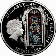 Cook Islands 10 Dollars Elizabeth II Chartres 2013 Proof KM# 1655 ELIZABETH II COOK ISLANDS IRB 10 DOLLARS coin obverse Cook Islands 10 Dollars Elizabeth II Chartres 2013 Proof KM# 1655 ELIZABETH II COOK ISLANDS IRB 10 DOLLARS coin obverse