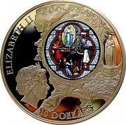 Cook Islands 10 Dollars Upper Basilica Lourdes 2013 Proof KM# 1657 ELIZABETH II COOK ISLANDS IRB 10 DOLLARS coin obverse Cook Islands 10 Dollars Upper Basilica Lourdes 2013 Proof KM# 1657 ELIZABETH II COOK ISLANDS IRB 10 DOLLARS coin obverse