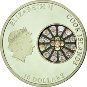 Cook Islands 10 Dollars Notre Dame 2013 Proof ELIZABETH II COOK ISLANDS 10 DOLLARS coin obverse Cook Islands 10 Dollars Notre Dame 2013 Proof ELIZABETH II COOK ISLANDS 10 DOLLARS coin obverse