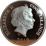 Cook Islands 10 Dollars Expeditions. Christopher Columbus 2013 Proof KM# 1615 ELIZABETH II COOK ISLANDS 2013 IRB coin obverse Cook Islands 10 Dollars Expeditions. Christopher Columbus 2013 Proof KM# 1615 ELIZABETH II COOK ISLANDS 2013 IRB coin obverse