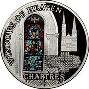 Cook Islands 10 Dollars Elizabeth II Chartres 2013 Proof KM# 1655 WINDOWS OF HEAVEN CHARTRES 2013 coin reverse Cook Islands 10 Dollars Elizabeth II Chartres 2013 Proof KM# 1655 WINDOWS OF HEAVEN CHARTRES 2013 coin reverse