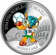 Cook Islands 10 Dollars Fuleco. 2014 FIFA World Cup Brazil 2013 Proof KM# 1611 2014 FIFA WORLD CUP BRAZIL TM 10 DOLLARS coin reverse Cook Islands 10 Dollars Fuleco. 2014 FIFA World Cup Brazil 2013 Proof KM# 1611 2014 FIFA WORLD CUP BRAZIL TM 10 DOLLARS coin reverse
