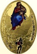 Fiji 10 Dollars (500 Years of Painting Madonna of Foligno) 500 YEARS MADONNA DI FOLIGNO 1 OZ .999 FINE SILVER coin reverse Fiji 10 Dollars (500 Years of Painting Madonna of Foligno) 500 YEARS MADONNA DI FOLIGNO 1 OZ .999 FINE SILVER coin reverse
