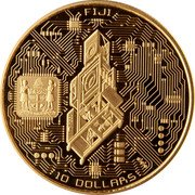 Fiji 10 Dollars Cloaca by Wim Delvoye 2019  Proof FIJI 10 DOLLARS coin obverse