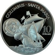 Fiji 10 Dollars Columbus. Santa Maria 2006 Proof 10 DOLLARS COLUMBUS. SANTA MARIA coin reverse Fiji 10 Dollars Columbus. Santa Maria 2006 Proof 10 DOLLARS COLUMBUS. SANTA MARIA coin reverse