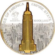 Cook Islands 10 Dollars Empire State Building 2010 Proof KM# 1548 UNATED STATES OF AMERICA EMPIRE STATE BUILDING WORLD MONUMENTS 10 DOLLARS coin reverse