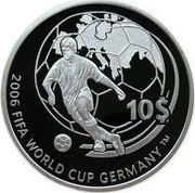 Fiji 10 Dollars FIFA World Cup 2006  Proof 2006 FIFA WORLD CUP GERMANY TM 10$ coin reverse Fiji 10 Dollars FIFA World Cup 2006  Proof 2006 FIFA WORLD CUP GERMANY TM 10$ coin reverse