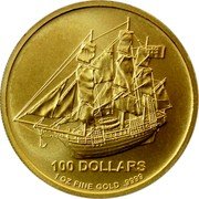 Cook Islands 100 Dollars Bounty 2009 KM# 1476 100 DOLLARS 1 OZ FINE GOLD .9999 coin reverse Cook Islands 100 Dollars Bounty 2009 KM# 1476 100 DOLLARS 1 OZ FINE GOLD .9999 coin reverse