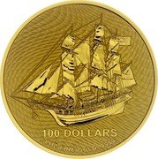 Cook Islands 100 Dollars (Bounty) 100 DOLLARS 1 OZ FINE GOLD .9999 coin reverse Cook Islands 100 Dollars (Bounty) 100 DOLLARS 1 OZ FINE GOLD .9999 coin reverse