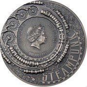 Cook Islands 100 Dollars (Steampunk) IRB ELIZABETH II COOK ISLANDS 100 DOLLARS STEAMPUNK coin obverse Cook Islands 100 Dollars (Steampunk) IRB ELIZABETH II COOK ISLANDS 100 DOLLARS STEAMPUNK coin obverse