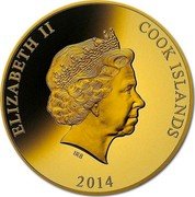 Cook Islands 1000 Dollars Year of the Horse 2014 Proof KM# 1602 ELIZABETH II COOK ISLANDS IRB 2014 coin obverse Cook Islands 1000 Dollars Year of the Horse 2014 Proof KM# 1602 ELIZABETH II COOK ISLANDS IRB 2014 coin obverse